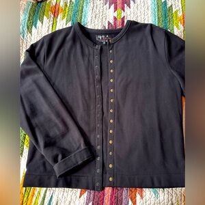 Agnes B. black snap Cardigan